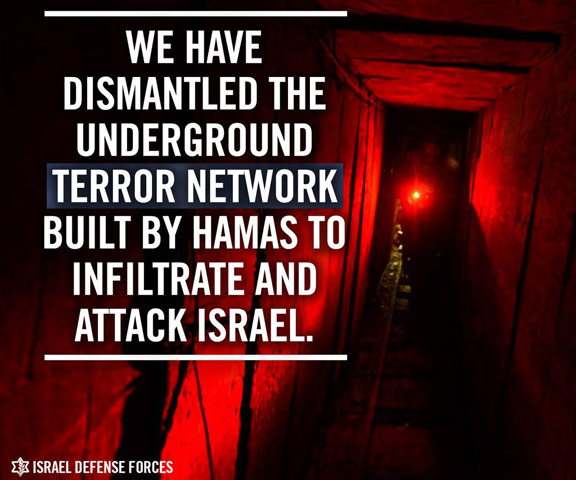 IDF have dismantled tunnels network